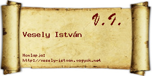 Vesely István névjegykártya